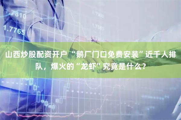 山西炒股配资开户 “鹅厂门口免费安装”近千人排队,爆火的“龙虾”究竟是什么?